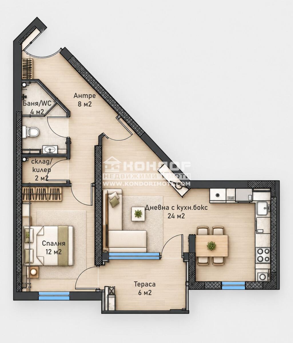 Продава 2-СТАЕН, гр. Пловдив, Тракия, снимка 2 - Апартаменти - 56327479
