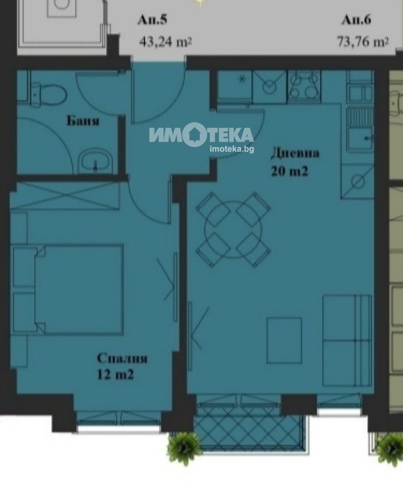 Продава  2-стаен град София , Банишора , 53 кв.м | 17063008 - изображение [2]