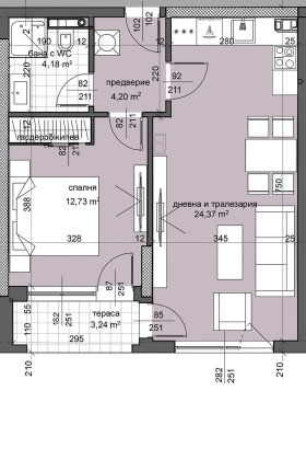 Продава 2-стаен град Пловдив Тракия - [1] 