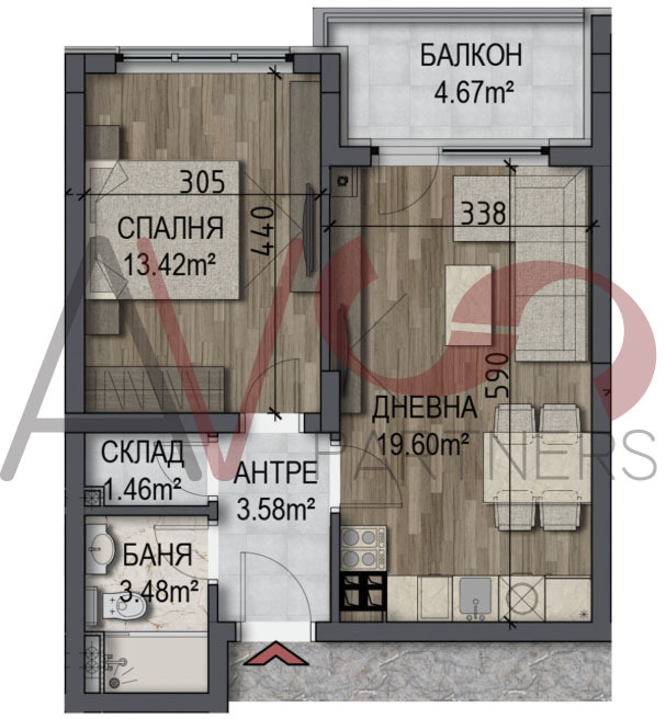 Till salu  1 sovrum Sofia , Ovtja kupel , 66 kvm | 57180545 - bild [5]