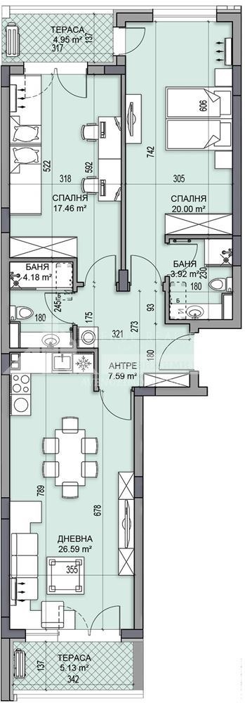 En venta  2 dormitorios Plovdiv , Gagarin , 122 metros cuadrados | 43635954 - imagen [5]