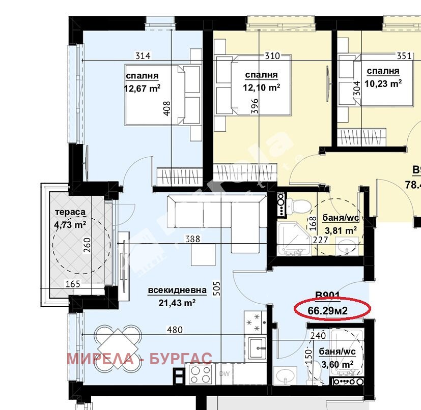 Продава 2-СТАЕН, гр. Бургас, област Бургас, снимка 3 - Апартаменти - 53648453
