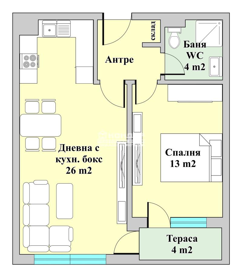 Zu verkaufen  1 Schlafzimmer Plowdiw , Hristo Smirnenski , 69 qm | 46550356 - Bild [2]