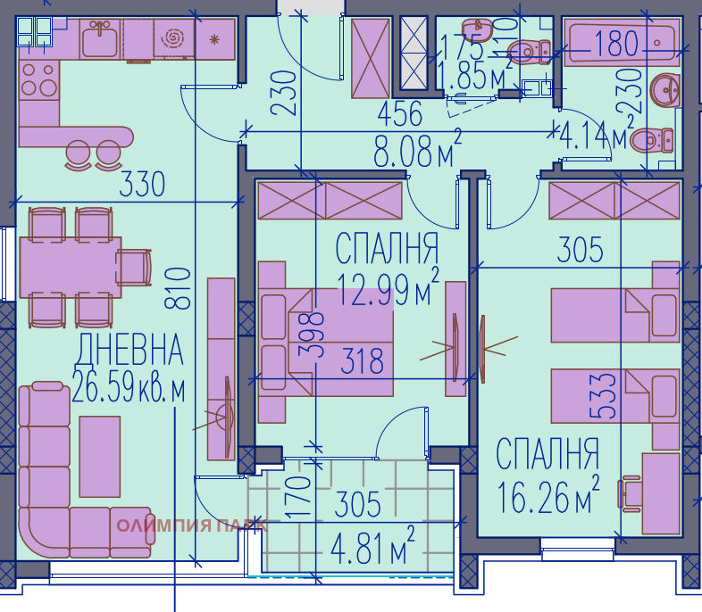 À venda  2 quartos Plovdiv , Trakiia , 108 m² | 52260398 - imagem [3]