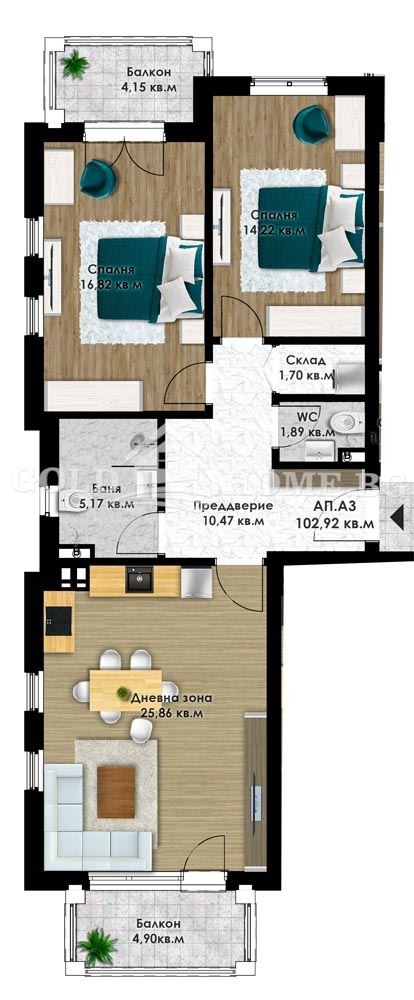 Продается  2 спальни Пловдив , Коматево , 111 кв.м | 58144895 - изображение [5]
