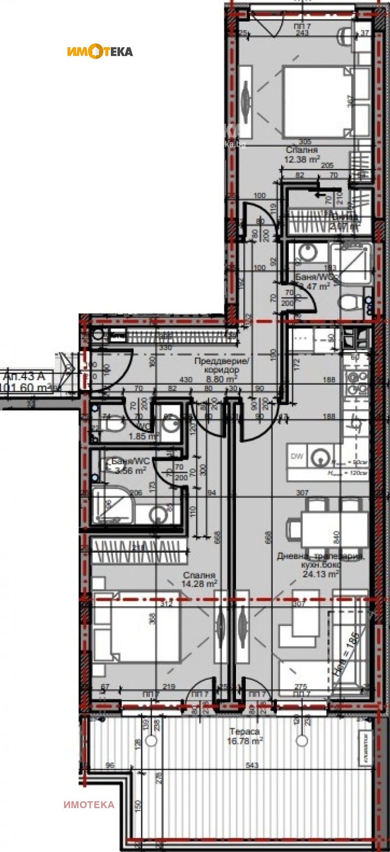 À vendre  2 chambres Sofia , Mladost 4 , 118 m² | 32197017