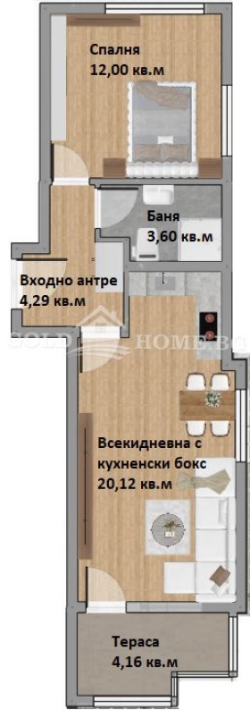 Til salgs  1 soverom Plovdiv , Hristo Smirnenski , 65 kvm | 11016622 - bilde [2]