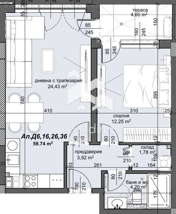 For Sale  1 bedroom Plovdiv , Trakiya , 71 sq.m | 96037758 - image [2]