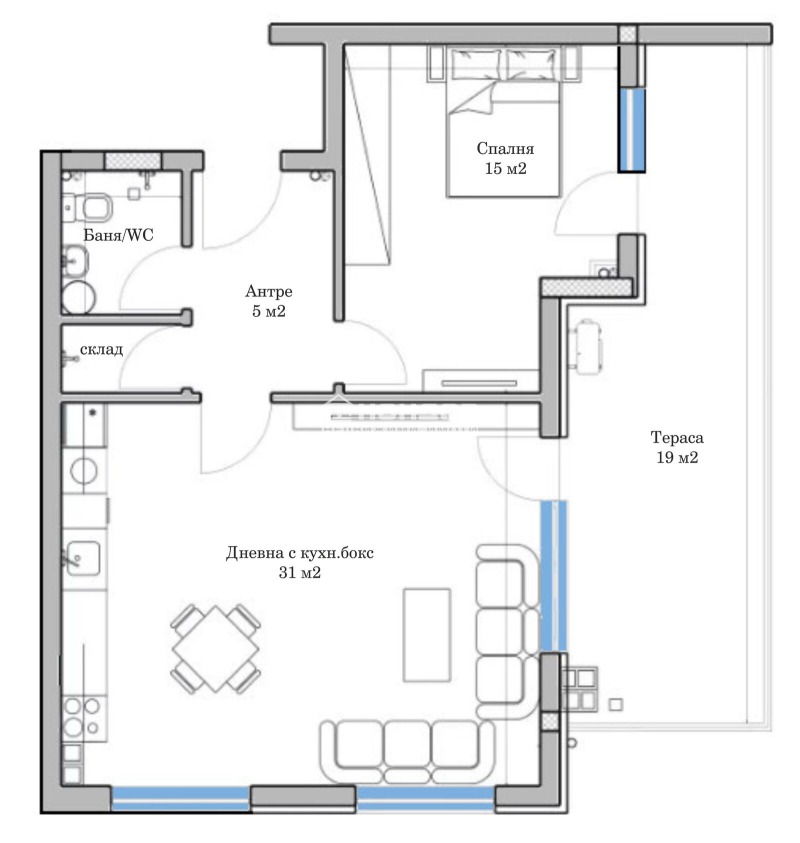 Zu verkaufen  1 Schlafzimmer Plowdiw , Mladeschki Halm , 97 qm | 89529342 - Bild [2]