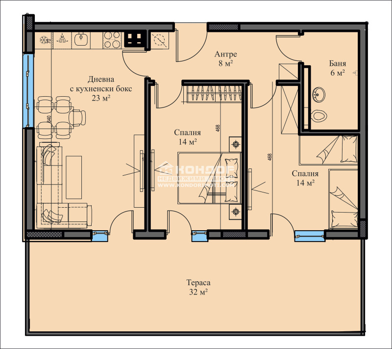 For Sale  2 bedroom Plovdiv , Hristo Smirnenski , 124 sq.m | 37214260 - image [4]