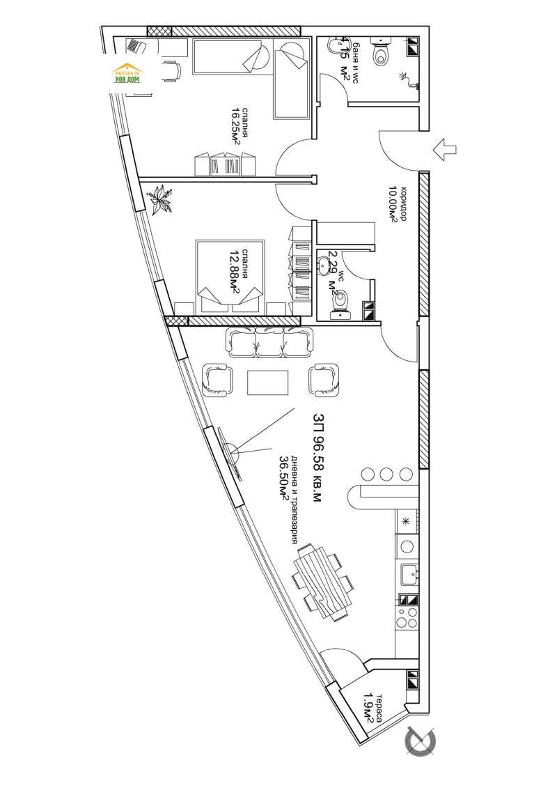 Myytävänä  2 makuuhuonetta Plovdiv , Sadijski , 118 neliömetriä | 48266426 - kuva [3]