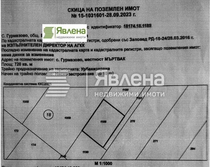 Продава ПАРЦЕЛ, с. Гурмазово, област София област, снимка 1 - Парцели - 49457460