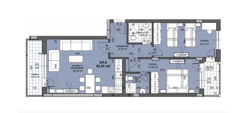 Продается  2 спальни Пловдив , Остромила , 110 кв.м | 70814358 - изображение [2]