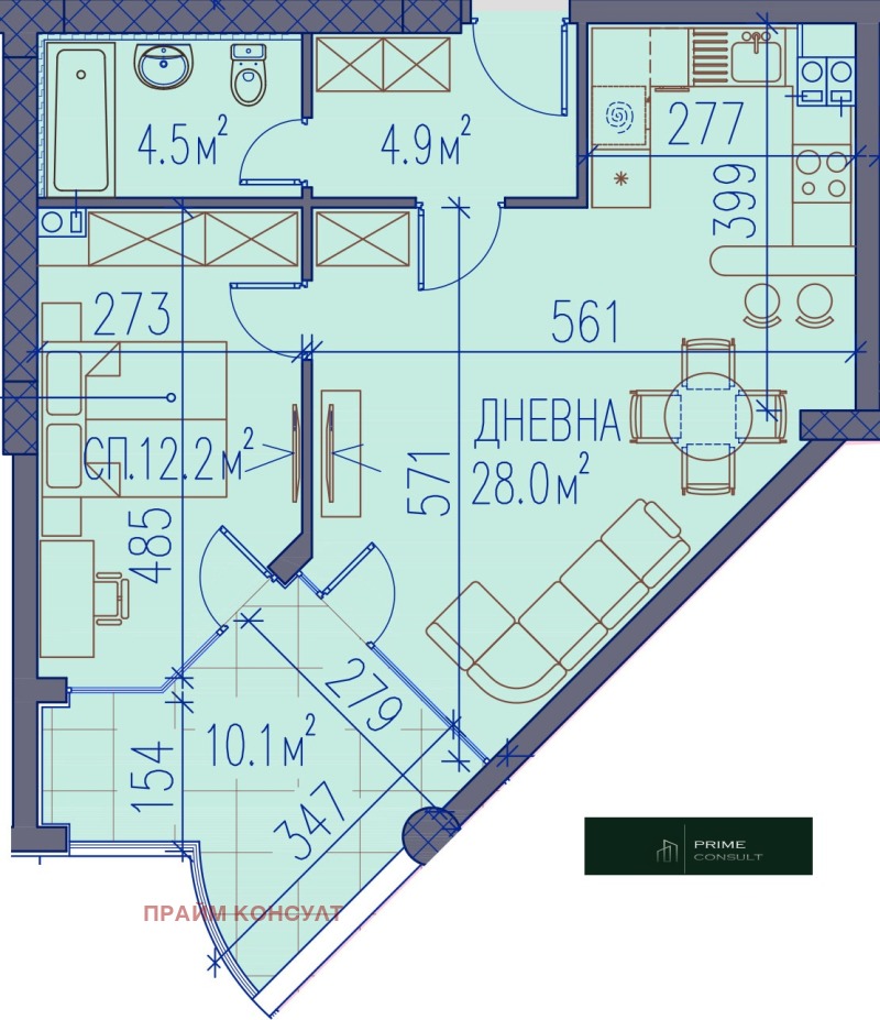 Продава 2-СТАЕН, гр. Пловдив, Младежки Хълм, снимка 4 - Апартаменти - 53259511