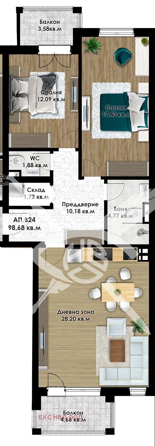 Продава 3-СТАЕН, гр. Пловдив, Остромила, снимка 1 - Aпартаменти - 47450415