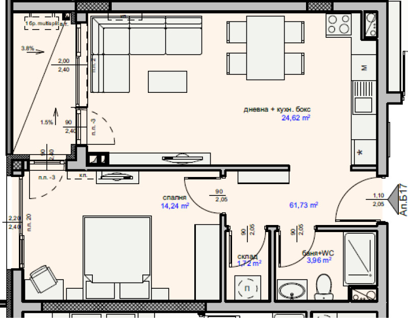 Продава 2-СТАЕН, гр. Бургас, Изгрев, снимка 10 - Апартаменти - 53163253
