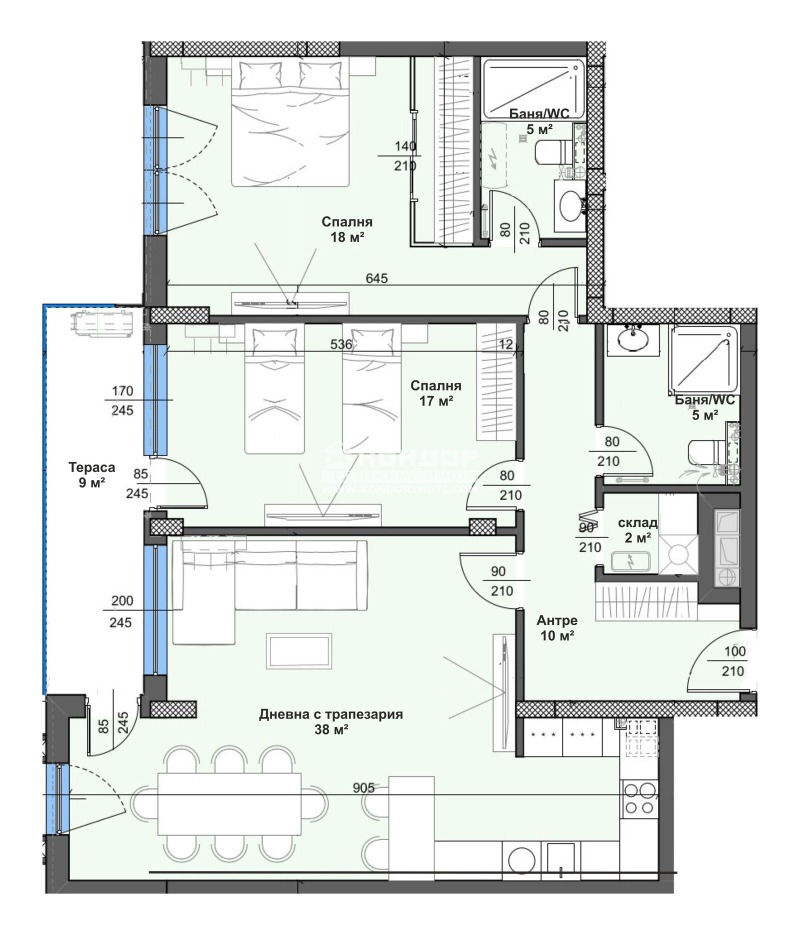 Продава 3-СТАЕН, гр. Пловдив, Тракия, снимка 5 - Апартаменти - 49955273