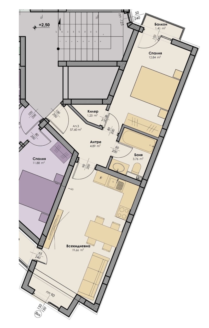 En venta  1 dormitorio Plovdiv , Karshiyaka , 65 metros cuadrados | 99743347