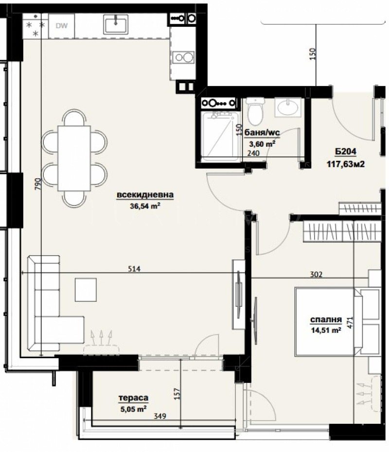 Te koop  1 slaapkamer Burgas , Izgrev , 117 m² | 29089683 - afbeelding [2]
