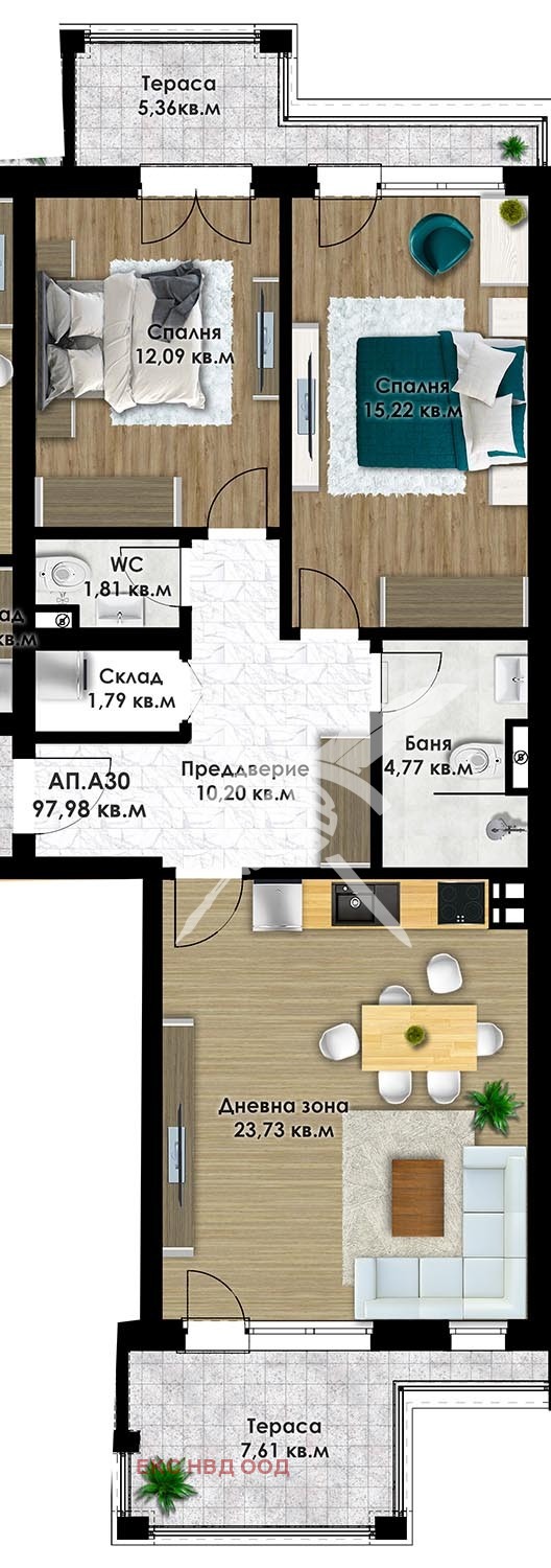 Na prodej  2 ložnice Plovdiv , Ostromila , 112 m2 | 93361942