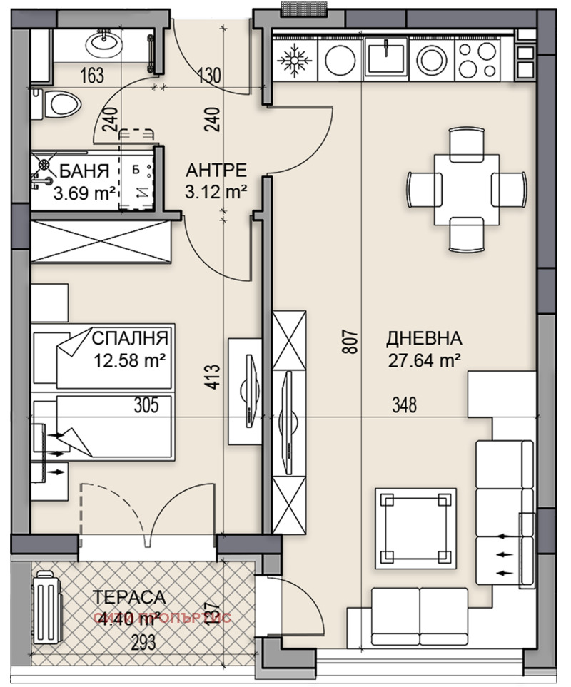 Te koop  1 slaapkamer Plovdiv , Gagarin , 71 m² | 21905378 - afbeelding [4]