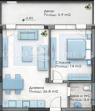 Продава 2-СТАЕН, гр. Пловдив, Прослав, снимка 2 - Апартаменти - 54540067