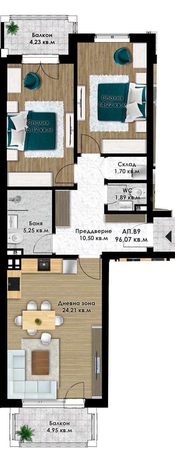 Продава 3-СТАЕН, гр. Пловдив, Южен, снимка 1 - Aпартаменти - 49208403