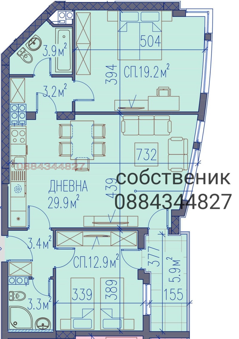 Продава  3-стаен град Пловдив , Младежки Хълм , 115 кв.м | 95815940 - изображение [2]