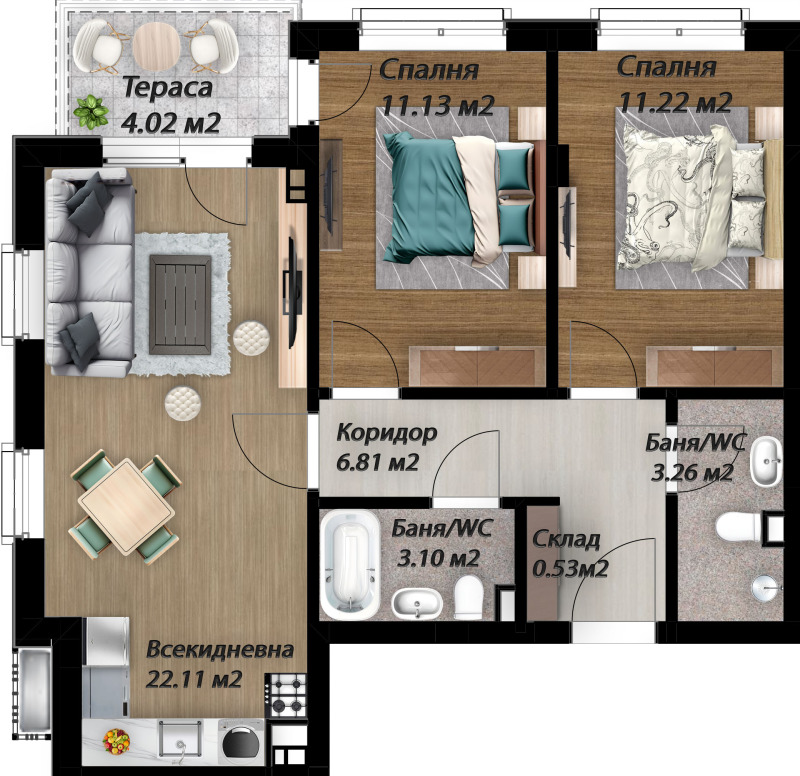 Продава 3-СТАЕН, гр. Пловдив, Южен, снимка 4 - Апартаменти - 52248349
