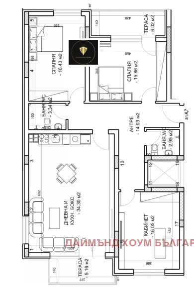 Na sprzedaż  3 sypialnie Plowdiw , Mladeżki Chalm , 150 mkw | 80970218 - obraz [2]