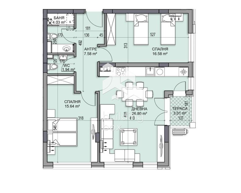 Na prodej  2 ložnice Plovdiv , Gagarin , 107 m2 | 55116634 - obraz [2]