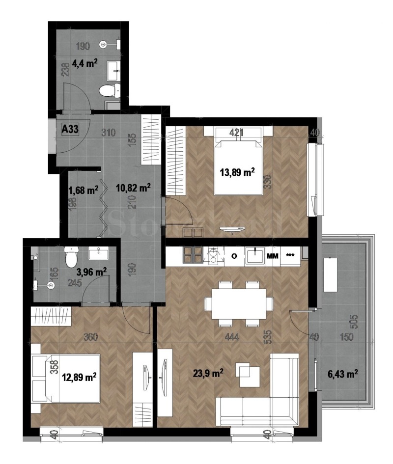 Продава 3-СТАЕН, гр. София, Кръстова вада, снимка 3 - Апартаменти - 53564462