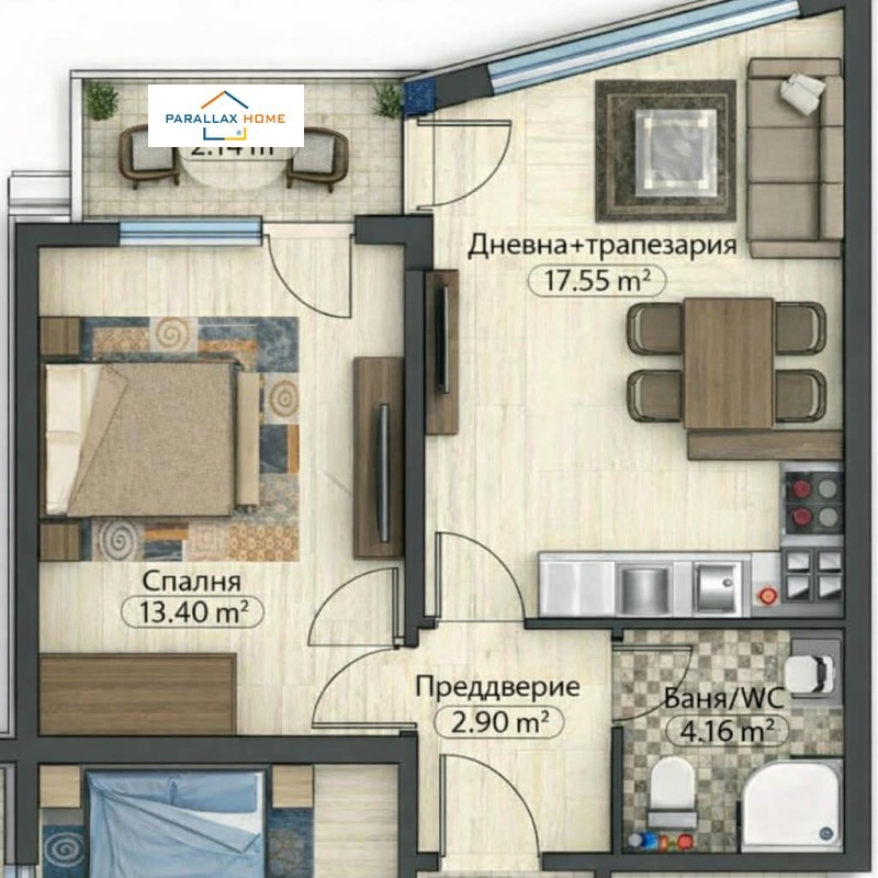 Продава 2-СТАЕН в град София, Дружба 1 - 64 кв.м / 163 800 € » 320 364.95 лв., ПАРАЛАКС ХОУМ
