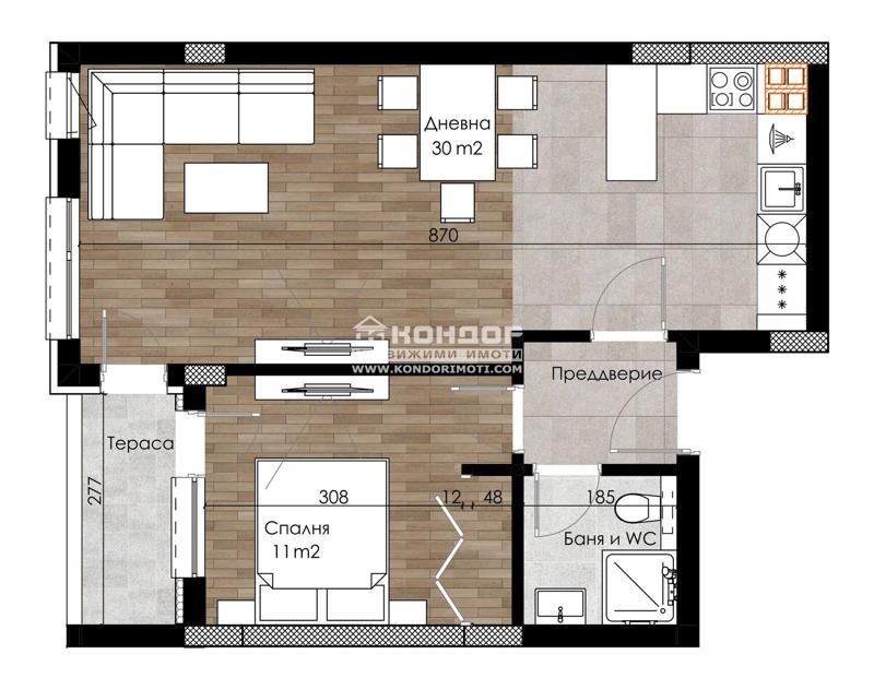 Myytävänä  1 makuuhuone Plovdiv , Vastanitšeski , 76 neliömetriä | 53673443 - kuva [2]