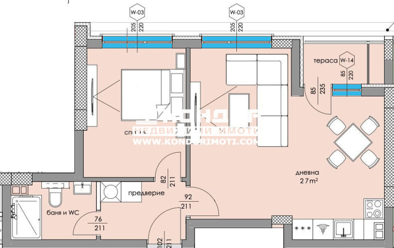 Myytävänä  1 makuuhuone Plovdiv , Tsentar , 67 neliömetriä | 22649896 - kuva [6]