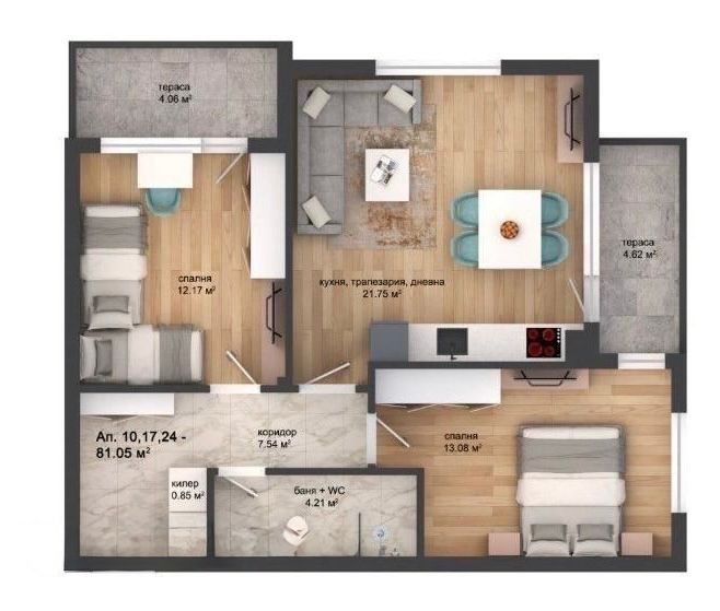 Продава 3-СТАЕН, гр. Пловдив, Кършияка, снимка 8 - Апартаменти - 54288412