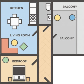 1 Schlafzimmer Zentar, Sofia