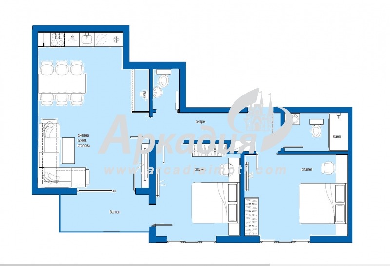 Продаја  2 спаваће собе Пловдив , Центар , 107 м2 | 20606662 - слика [2]