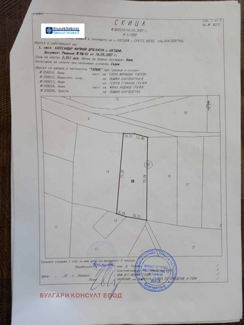 Продава ЗЕМЕДЕЛСКА ЗЕМЯ, с. Логодаж, област Благоевград, снимка 4 - Земеделска земя - 48618175