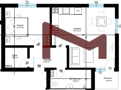 Satılık  1 yatak odası Varna , Izgrev , 68 metrekare | 74875246 - görüntü [2]