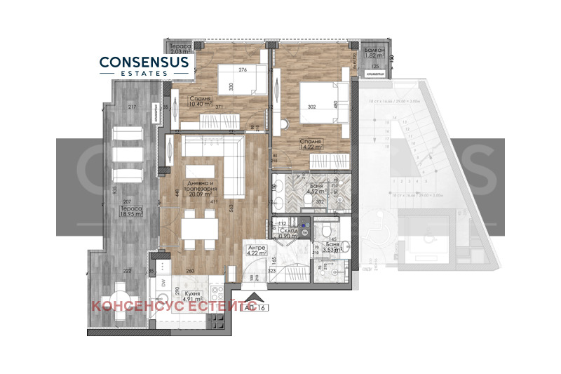 Till salu  2 sovrum Sofia , Manastirski livadi , 110 kvm | 13955036 - bild [5]