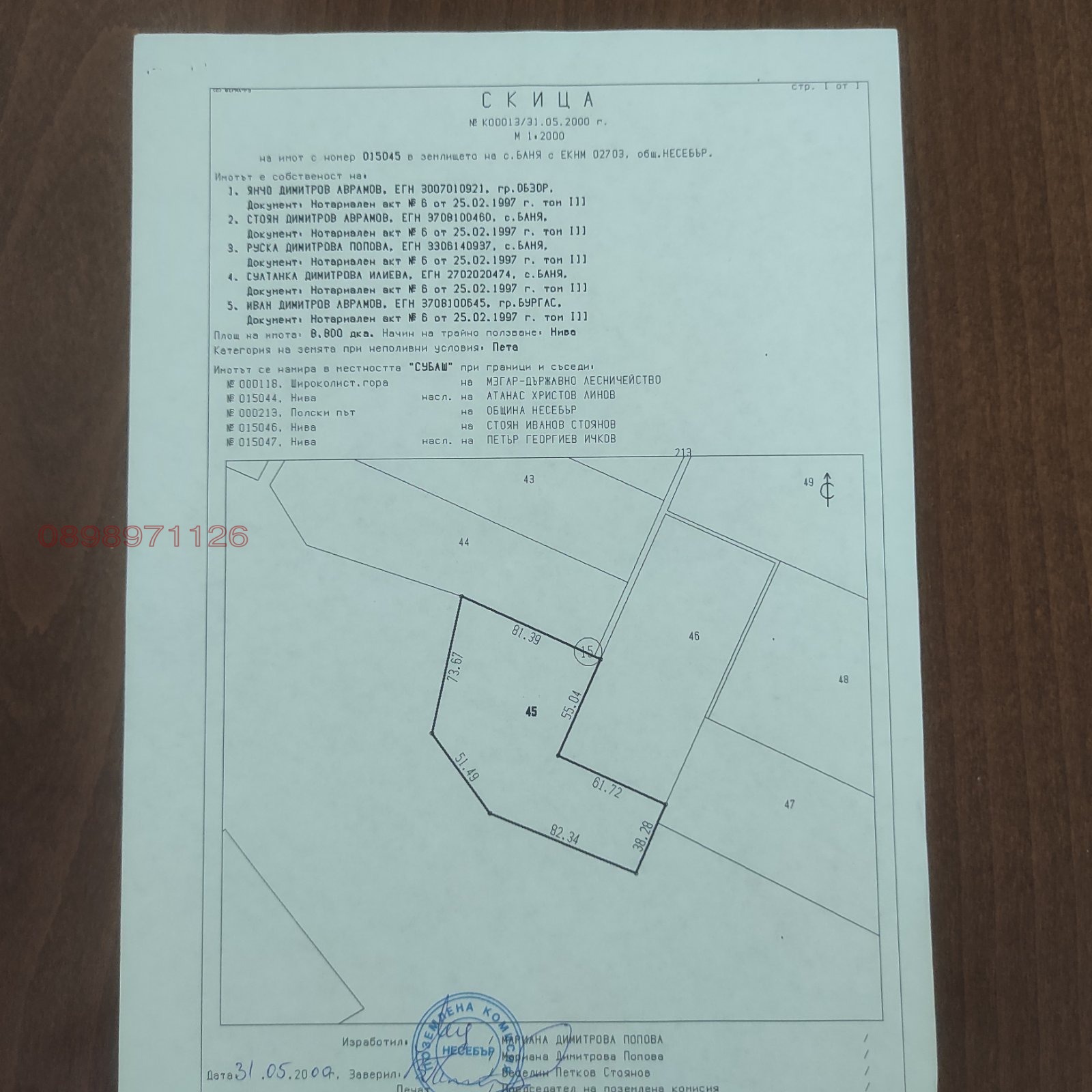 Продава ЗЕМЕДЕЛСКА ЗЕМЯ, с. Баня, област Бургас