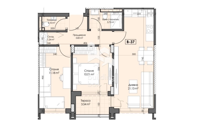 À venda  2 quartos Plovdiv , Gagarin , 85 m² | 55536693 - imagem [5]
