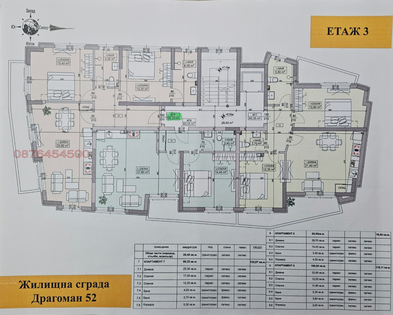 Продава 3-СТАЕН, гр. София, Овча купел, снимка 6 - Апартаменти - 55069354