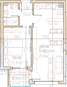 1 bedroom Ostromila, Plovdiv 2