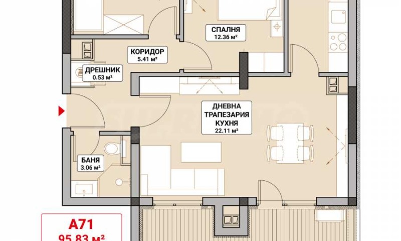 Zu verkaufen  2 Schlafzimmer Sofia , Mladost 4 , 115 qm | 82842965 - Bild [2]