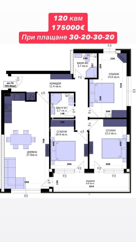 Продава  4-стаен град Варна , Кайсиева градина , 120 кв.м | 49629621 - изображение [2]