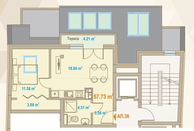 Продава 2-СТАЕН, гр. София, Зона Б-19, снимка 2 - Апартаменти - 53109898