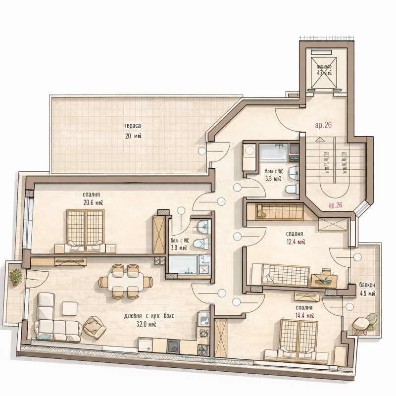 Продава 4-СТАЕН, гр. Варна, Колхозен пазар, снимка 4 - Апартаменти - 53499352
