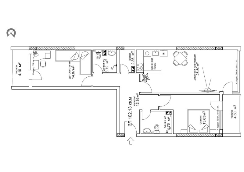 Продава 3-СТАЕН, гр. Пловдив, Съдийски, снимка 12 - Апартаменти - 53364881